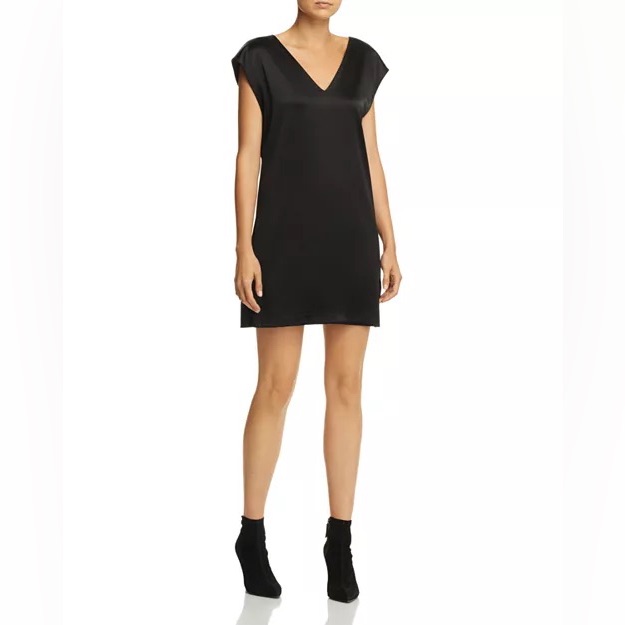 [Like New] $264 Alice + Olivia Black Sheath Mini Dress With Lace Panel. Small